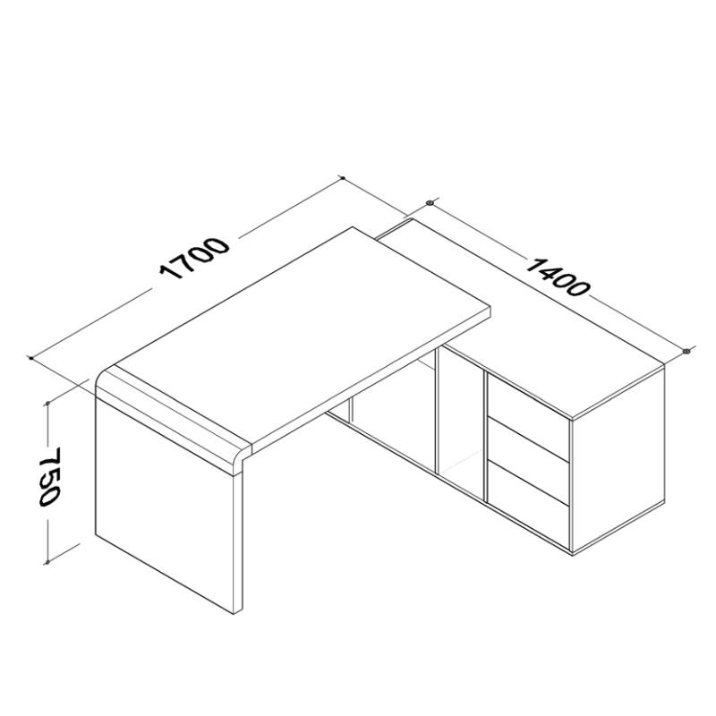 میز اداری کارشناسی ال دار دکوچین مدل آران 2 aran ex det