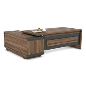 میز مدیریت ال شکل تمام MDF دکوچین مدل آران