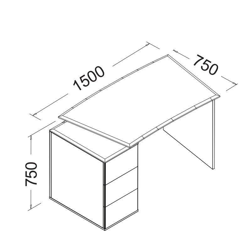 میز کارمندی ام دی اف دکوچین مدل روئین 2 اندازه میز کارمندی ام دی اف دکوچین مدل روئین