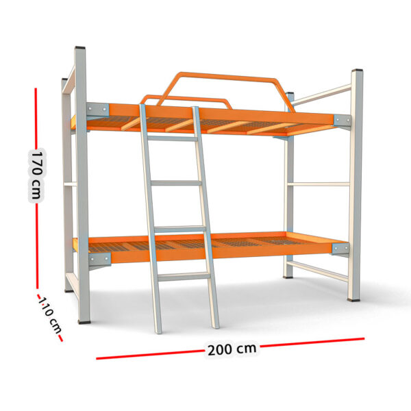 تخت فلزی دو طبقه دکوچین مدل MB-2F - Image 2