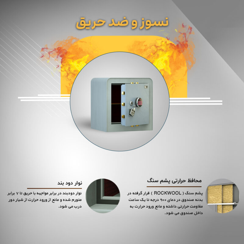 گاوصندوق نسوز خانگی مدل 550 با قفل دیجیتال - Image 5