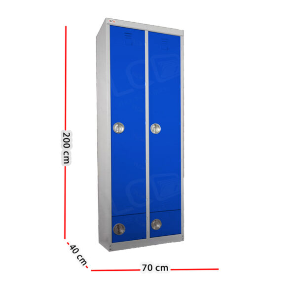 کمد لباس کارگاهی دو درب فلزی دکوچین مدل DC-2SB