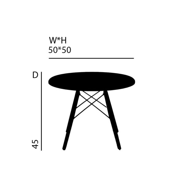 ارتفاع میز عسلی پایه چوبی مدل DTT1