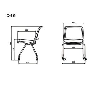 صندلی چهار پایه چرخدار مدل Q46
